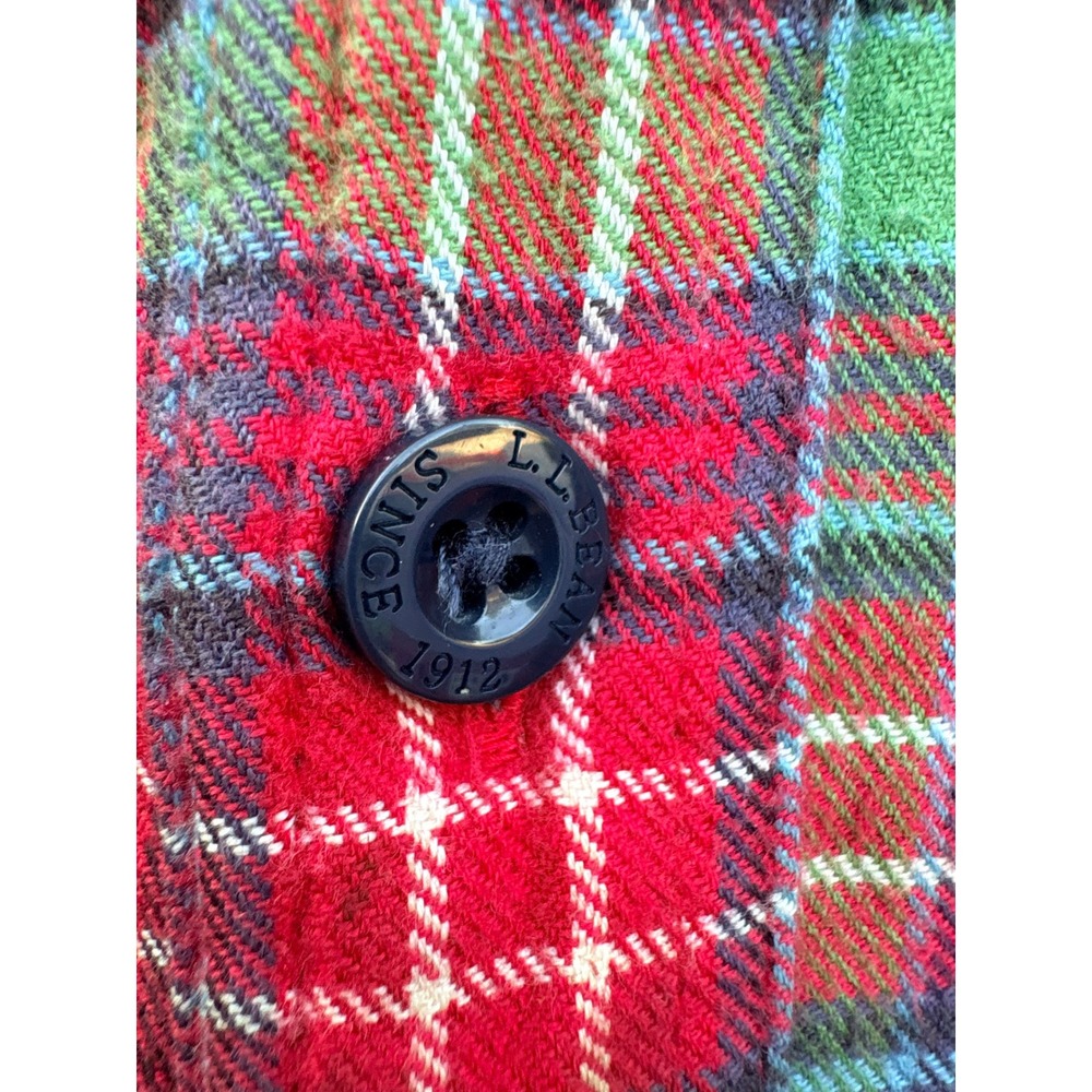 LL Bean XL Plaid patchwork Fleece Lined Flannel Shirt Jacket Lumberjack Shacket - Picture 2 of 8